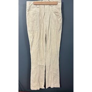 Nasty Gal Cordouroy Cream Wide Leg High Waist‎ Pants Size 6